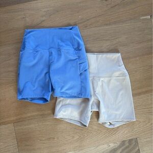 RBX Women's Bike Shorts - Blue and Taupe